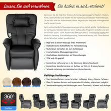 Lade das Bild in den Galerie-Viewer, THRONER EXKLUSIV Sessel mit elektrischer Aufstehhilfe, 5-Zonen-Massage, Fernbedienung