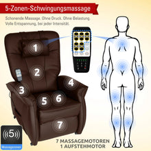 Lade das Bild in den Galerie-Viewer, THRONER EXKLUSIV TV-Massagesessel mit elektrischer Aufstehhilfe, 5-Zonen-Massage in Schwarz mit Fernbedienung