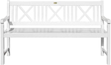 Lade das Bild in den Galerie-Viewer, Landhausbank LÜBECK weiß gewischt, 3-Sitzer aus Eukalyptus 100% FSC, B 154 x H 89 x T 59 cm