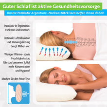 Lade das Bild in den Galerie-Viewer, MABAMAHO Probiotic Orthopädisches Nackenstützkissen mit Aloe Vera aus Memory Viscoschaum 40x80x8 cm Waschbar bis 40°C, inkl. 1x Innen & 1x Schutzbezug