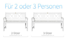 Lade das Bild in den Galerie-Viewer, Landhausbank LÜBECK weiß gewischt, 3-Sitzer aus Eukalyptus 100% FSC, B 154 x H 89 x T 59 cm