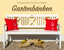 Lade das Bild in den Galerie-Viewer, Landhausbank LÜBECK weiß gewischt, 3-Sitzer aus Eukalyptus 100% FSC, B 154 x H 89 x T 59 cm