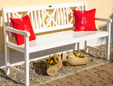 Lade das Bild in den Galerie-Viewer, Landhausbank LÜBECK weiß gewischt, 3-Sitzer aus Eukalyptus 100% FSC, B 154 x H 89 x T 59 cm