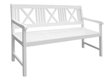 Lade das Bild in den Galerie-Viewer, Landhausbank LÜBECK weiß gewischt, 3-Sitzer aus Eukalyptus 100% FSC, B 154 x H 89 x T 59 cm