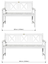 Lade das Bild in den Galerie-Viewer, Landhausbank LÜBECK weiß gewischt, 3-Sitzer aus Eukalyptus 100% FSC, B 154 x H 89 x T 59 cm