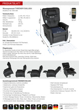 Lade das Bild in den Galerie-Viewer, THRONER EXKLUSIV TV-Massagesessel mit elektrischer Aufstehhilfe, 5-Zonen-Massage in Mocca mit Fernbedienung