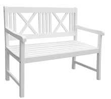 Lade das Bild in den Galerie-Viewer, Landhausbank LÜBECK weiß gewischt, 2-Sitzer aus Eukalyptus FSC, B 120 x H 89 x T 59 cm