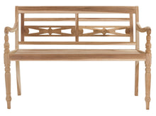 Lade das Bild in den Galerie-Viewer, Gartenbank SUMATRA naturbelassen, 2-Sitzer aus Teak Massivholz, B 120 x H 85 x T 56 cm