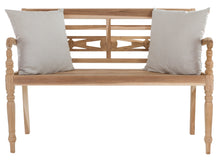 Lade das Bild in den Galerie-Viewer, Gartenbank SUMATRA naturbelassen, 2-Sitzer aus Teak Massivholz, B 120 x H 85 x T 56 cm