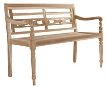 Lade das Bild in den Galerie-Viewer, Gartenbank SUMATRA naturbelassen, 2-Sitzer aus Teak Massivholz, B 120 x H 85 x T 56 cm