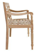 Lade das Bild in den Galerie-Viewer, Gartenbank SUMATRA naturbelassen, 2-Sitzer aus Teak Massivholz, B 120 x H 85 x T 56 cm