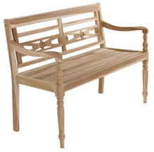 Lade das Bild in den Galerie-Viewer, Gartenbank SUMATRA naturbelassen, 2-Sitzer aus Teak Massivholz, B 120 x H 85 x T 56 cm