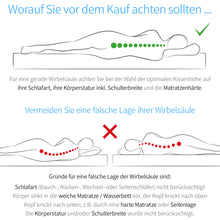 Lade das Bild in den Galerie-Viewer, MABAMAHO Probiotic Orthopädisches Nackenstützkissen mit Aloe Vera aus Memory Viscoschaum 40x80x8 cm Waschbar bis 40°C, inkl. 1x Innen &amp; 1x Schutzbezug
