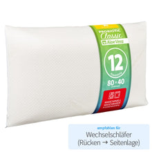 Lade das Bild in den Galerie-Viewer, Kopfkissen Probiotic Argentum Classic mit Aloe Vera in der Höhe 12 cm für Wechselschläfer (Rücken und Seitenlage)
