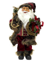 Lade das Bild in den Galerie-Viewer, Weihnachtsmann mit Jutesack, 45 cm hoch, Sehr Detailliert - Perfekte Dekoration
