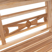 Lade das Bild in den Galerie-Viewer, Gartenbank SUMATRA naturbelassen, 2-Sitzer aus Teak Massivholz, B 120 x H 85 x T 56 cm
