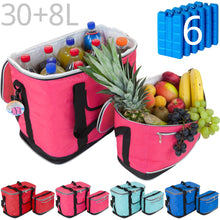 Lade das Bild in den Galerie-Viewer, IBIZA Kühltaschen-Set 30+8 Liter mit 6 Kühlakkus für Picknick, Grillen, Wandern, Ausflüge, Urlaub
