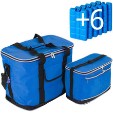 Lade das Bild in den Galerie-Viewer, IBIZA Kühltaschen-Set 30+8 Liter mit 6 Kühlakkus für Picknick, Grillen, Wandern, Ausflüge, Urlaub
