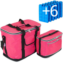 Lade das Bild in den Galerie-Viewer, IBIZA Kühltaschen-Set 30+8 Liter mit 6 Kühlakkus für Picknick, Grillen, Wandern, Ausflüge, Urlaub
