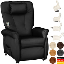 Lade das Bild in den Galerie-Viewer, THRONER EXKLUSIV TV-Massagesessel mit elektrischer Aufstehhilfe, 5-Zonen-Massage in Schwarz mit Fernbedienung
