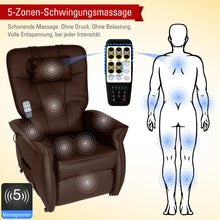 Lade das Bild in den Galerie-Viewer, THRONER EXKLUSIV TV-Massagesessel mit elektrischer Aufstehhilfe, 5-Zonen-Massage in Hellbeige mit Fernbedienung
